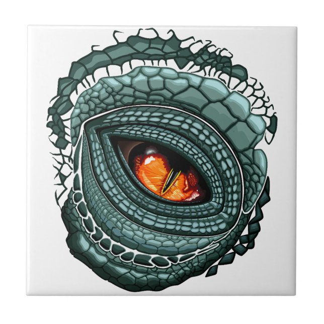 Primal Reptile Predator Eye Ceramic Tile (Front)