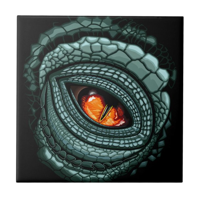 Primal Reptile Predator Eye Ceramic Tile (Front)