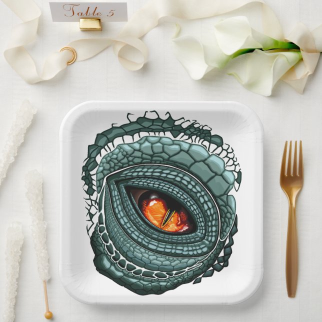 Primal Reptile Predator Eye Paper Plate (Wedding)