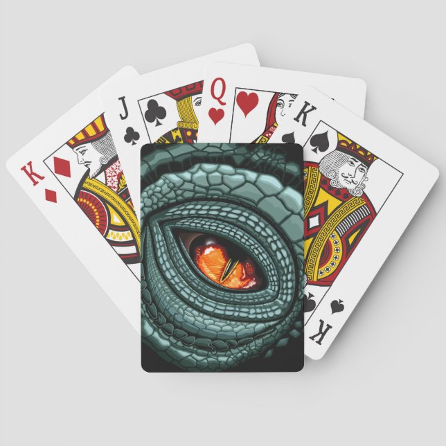 Primal Reptile Predator Eye Playing Cards (Back)