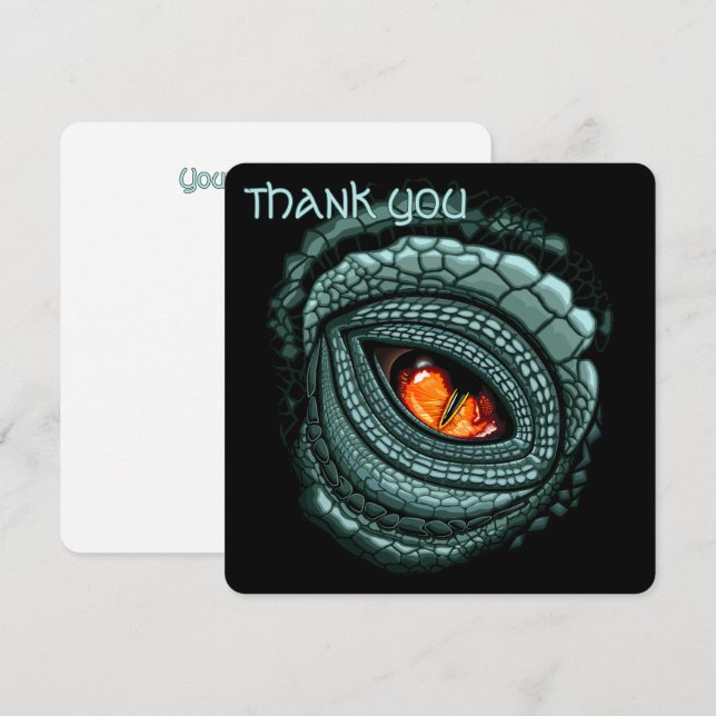 Primal Reptile Predator Eye Thank You Card (Front/Back)
