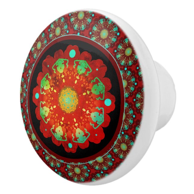 Primal Rhythms Mandala Pattern Ceramic Knob (Right)