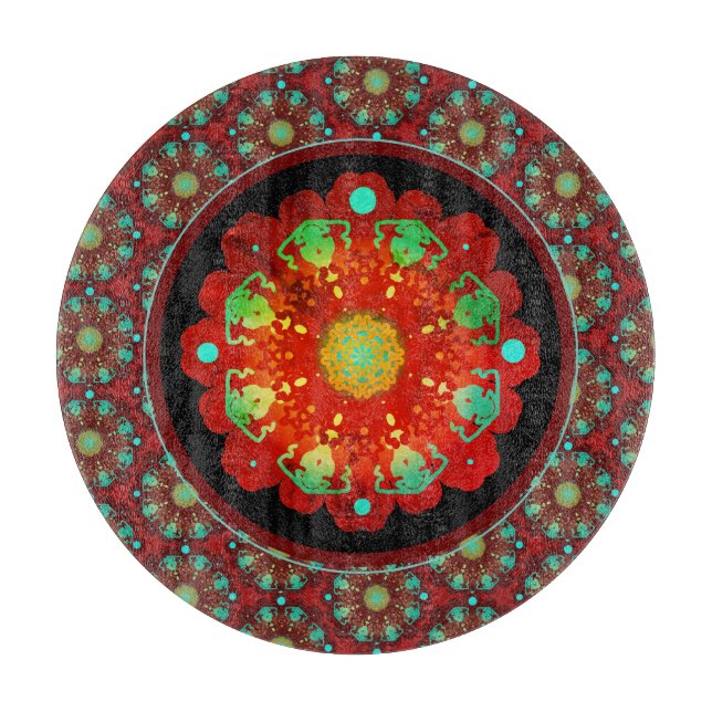 Primal Rhythms Mandala Pattern Cutting Board (Front)