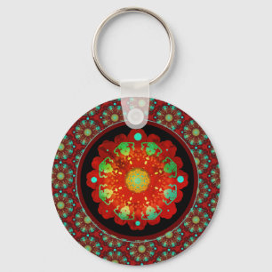 Primal Rhythms Mandala Pattern Key Ring