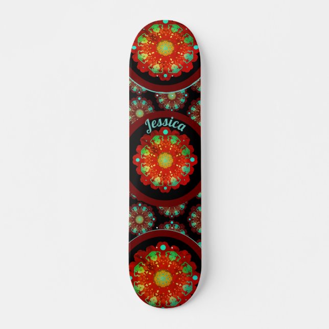 Primal Rhythms Mandala Pattern  Skateboard (Front)