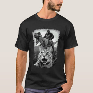 Primal Surprise Cat Unleashes a Wacky Dino-Riding- T-Shirt