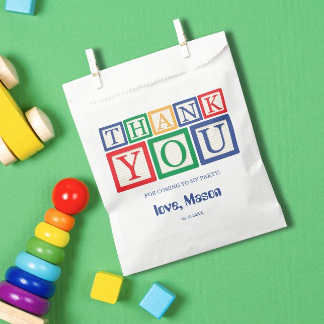 Primary ABC Blocks Thank You Party Favour Bag (Creator Uploaded)