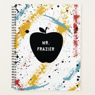 Primary Brushstrokes Abstract Art Teacher Apple Planner