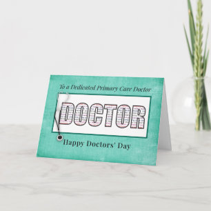 Primary Care Doctors' Day Dedicated Typography Card
