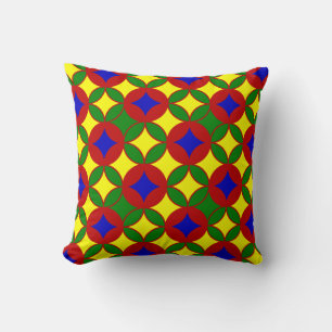 Primary Circles 02-Square Throw Pillow