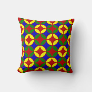 Primary Circles 04-Square Throw Pillow