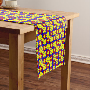 Primary Circles-10-COTTON TABLE RUNNER 14x72in