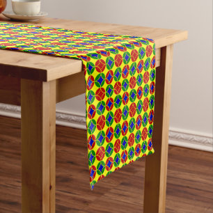 Primary Circles-1-COTTON TABLE RUNNER 14x72in