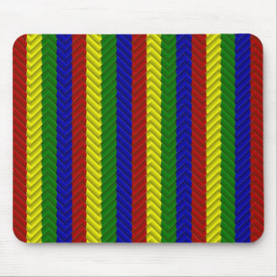 Primary Colors Herringbone Mouse Pad