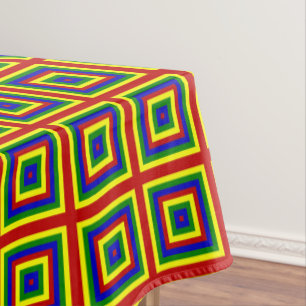 PRIMARY COLORS, LAYERED SQUARES-52x70 TABLECLOTH