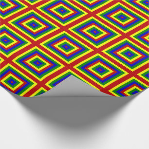Primary Colors,LAYERED SQUARES-GIFT WRAPPING PAPER