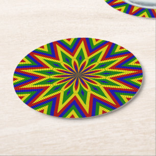 Primary Colors Rolled Flower 3-Paper Coasters