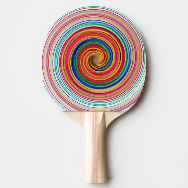 Primary Colour Swirls Ping Pong Paddle (Front)