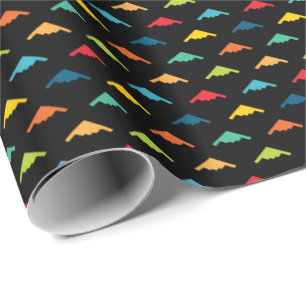 Primary Coloured B-2 Spirit Stealth Bomber Pattern Wrapping Paper