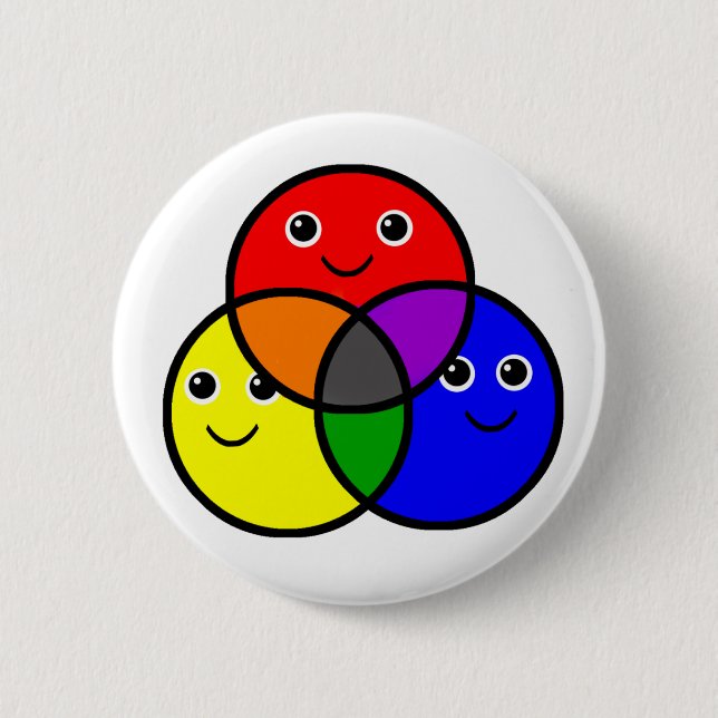 Primary Colours 6 Cm Round Badge (Front)