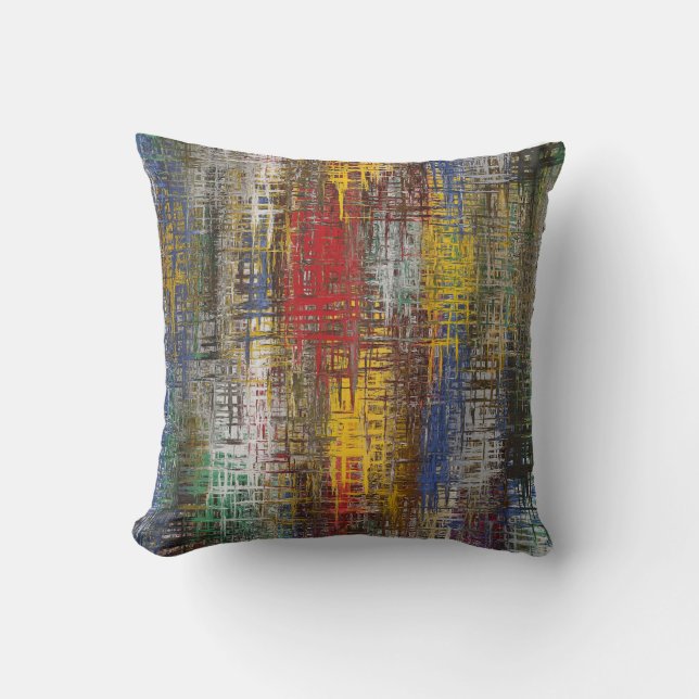 Primary colours abstract throw pillow (Front)