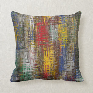 Primary colours abstract throw pillow