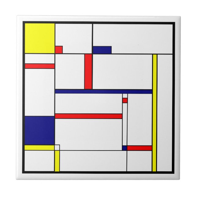 Primary Colours and Shapes Ceramic Tile (Front)