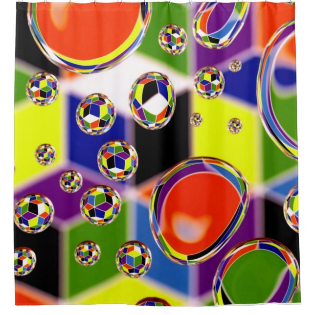 Primary Colours Art Shower Curtain (Front)