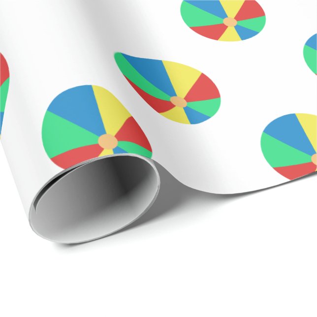 Primary Colours Beach Balls Wrapping Paper (Roll Corner)