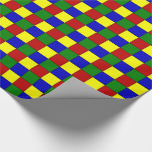 Primary Colours,Beveled Squares-GIFT WRAPPING PAPE Paper