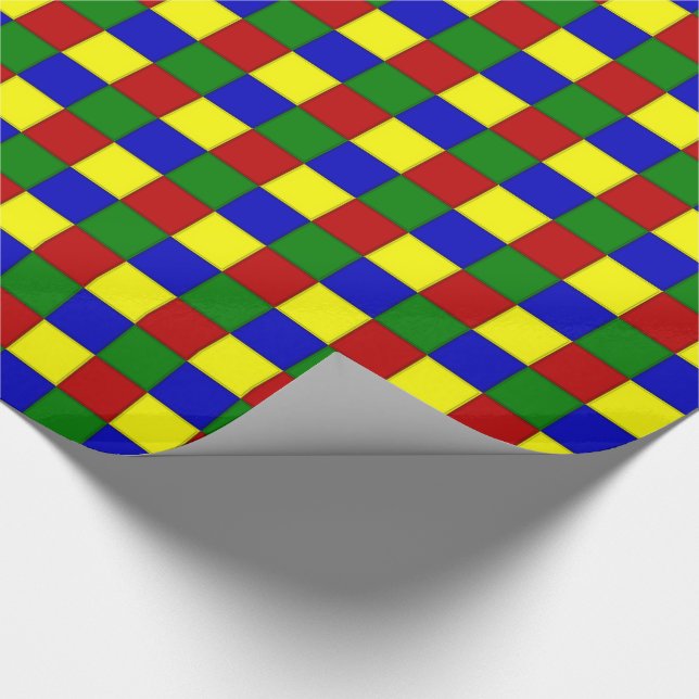 Primary Colours,Beveled Squares-GIFT WRAPPING PAPE Paper (Corner)