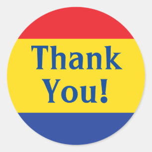 Primary Colours Birthday Party Classic Round Sticker