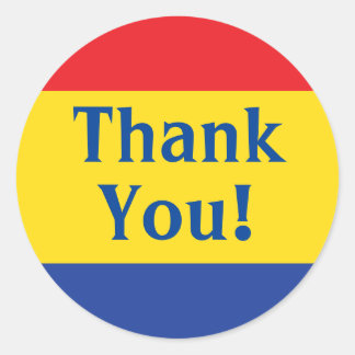 Primary Colours Birthday Party Classic Round Sticker