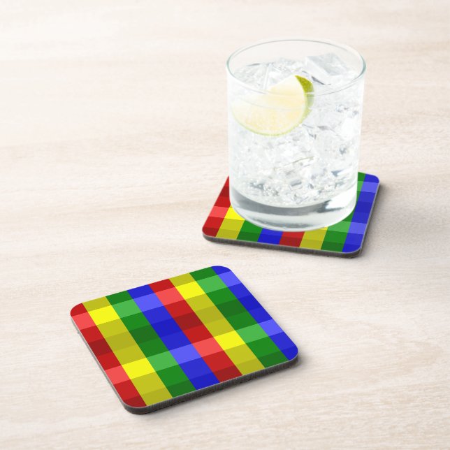 Primary Colours Checks Coaster (Right Side)