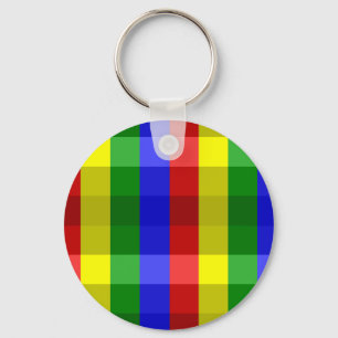 Primary Colours Checks Key Ring