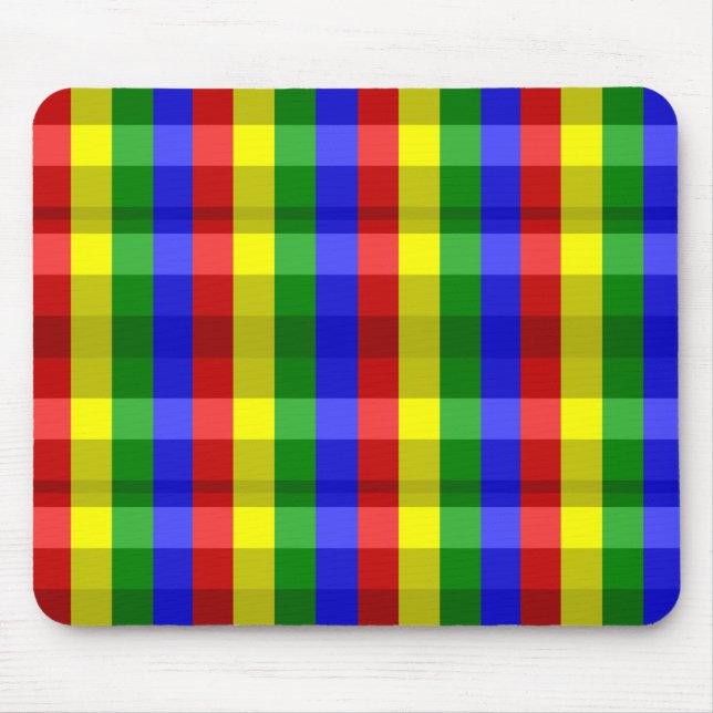 Primary Colours Checks Mouse Pad (Front)