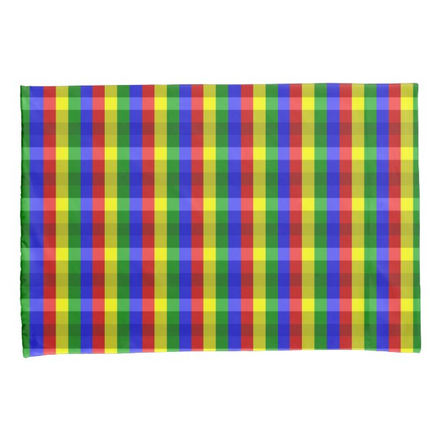 Primary Colours-CHECKS-Pillow Case Set Pillowcase (Front-Right)