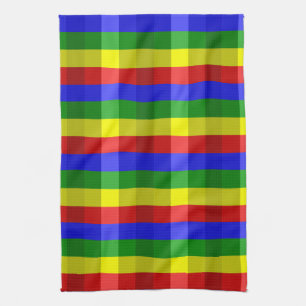 Primary Colours Checks Tea Towel