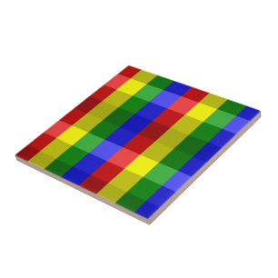 Primary Colours Checks Tile