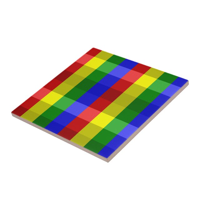 Primary Colours Checks Tile (Side)
