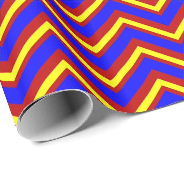 Primary Colours-CHEVRON 17-Gift Wrapping Paper (Roll Corner)