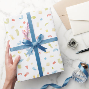 Primary Colours Confetti Birthday Wrapping Paper