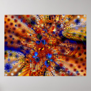 Primary Colours Cool Abstract Fine Fractal Poster