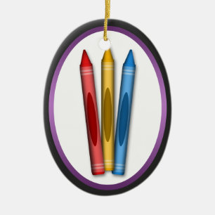 Primary Colours Crayons - Gift for Artist Ornament
