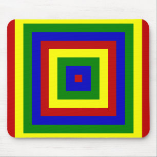 Primary Colours Layered Squares Mouse Pad