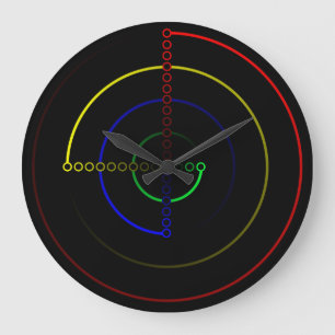 Primary Colours Modern Minimalist Unique Wall Cloc Large Clock