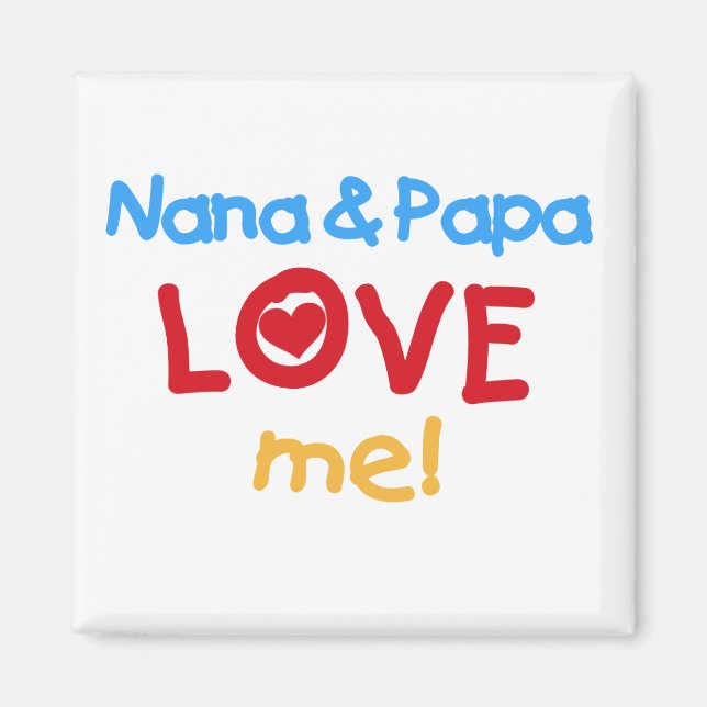 Primary Colours Nana and Papa Love Me Magnet (Front)