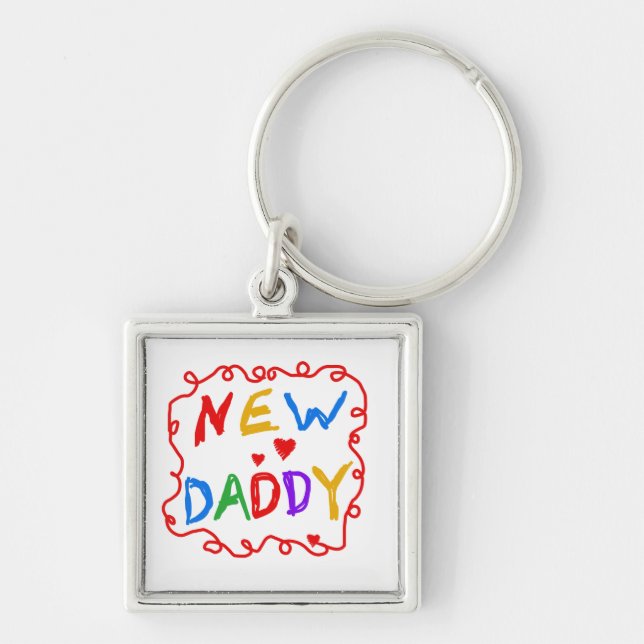 Primary Colours New Daddy Gifts Key Ring (Front)