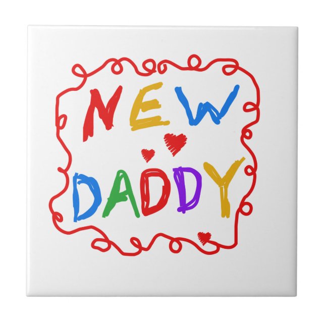 Primary Colours New Daddy Gifts Tile (Front)
