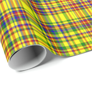 Primary Colours-PLAID 01-Gift Wrapping Paper